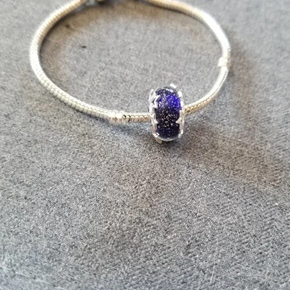 Pandora Galaxy Blue & Star Murano Charm - Picture 6 of 6